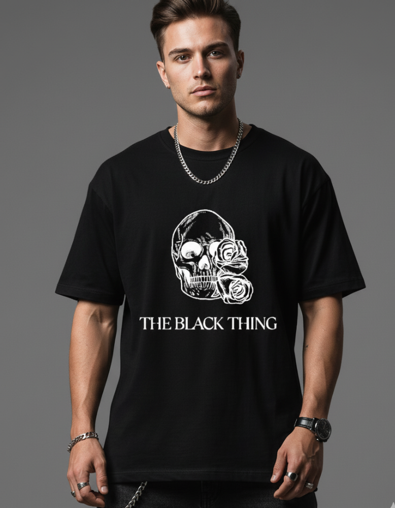 Skull & Roses – TBT Cotton Black Tee