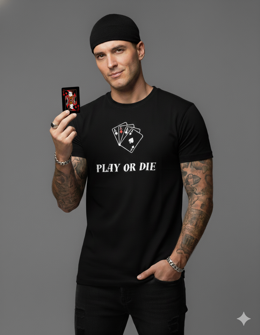 Play or Die - TBT Unisex Premium Black Tee