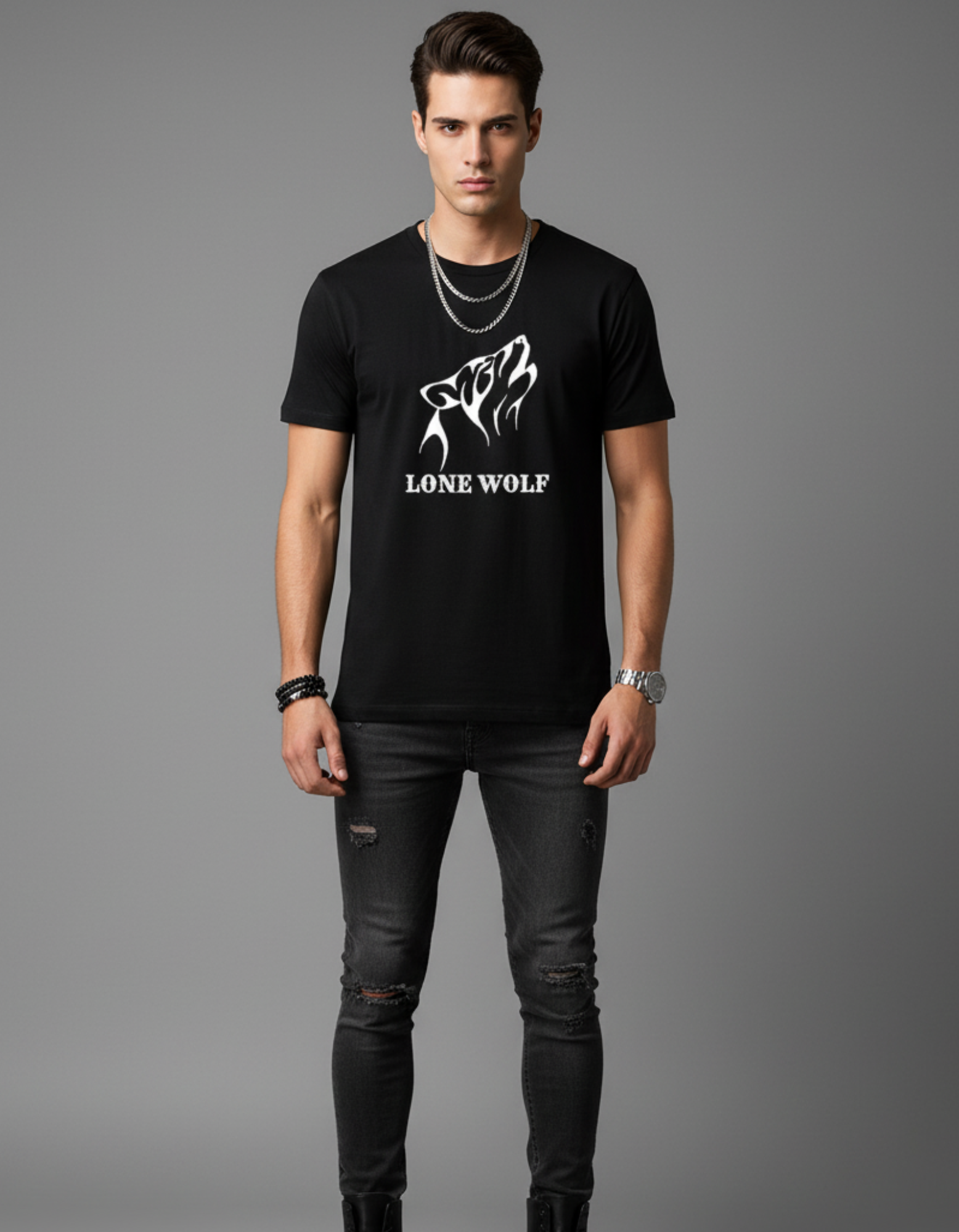 Lone Wolf – TBT Premium Edition Black Tee