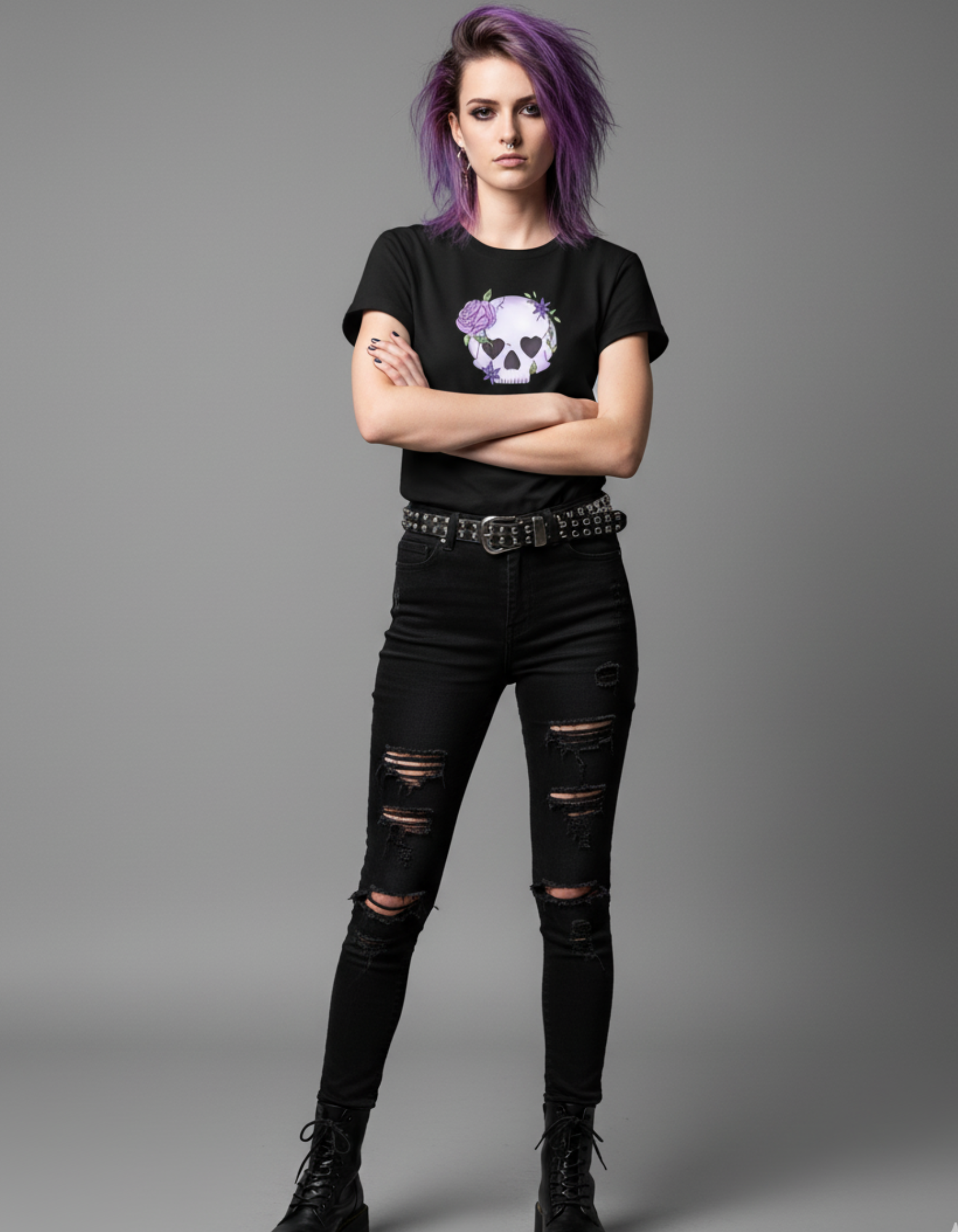 Heartbreaker Skull – TBT Cotton Black Tee