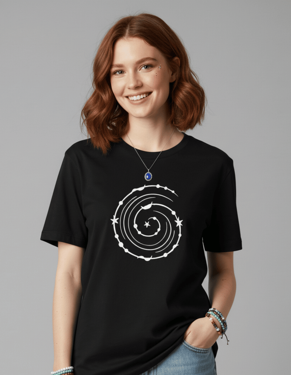 Cosmic Flow – TBT Cotton Black Tee
