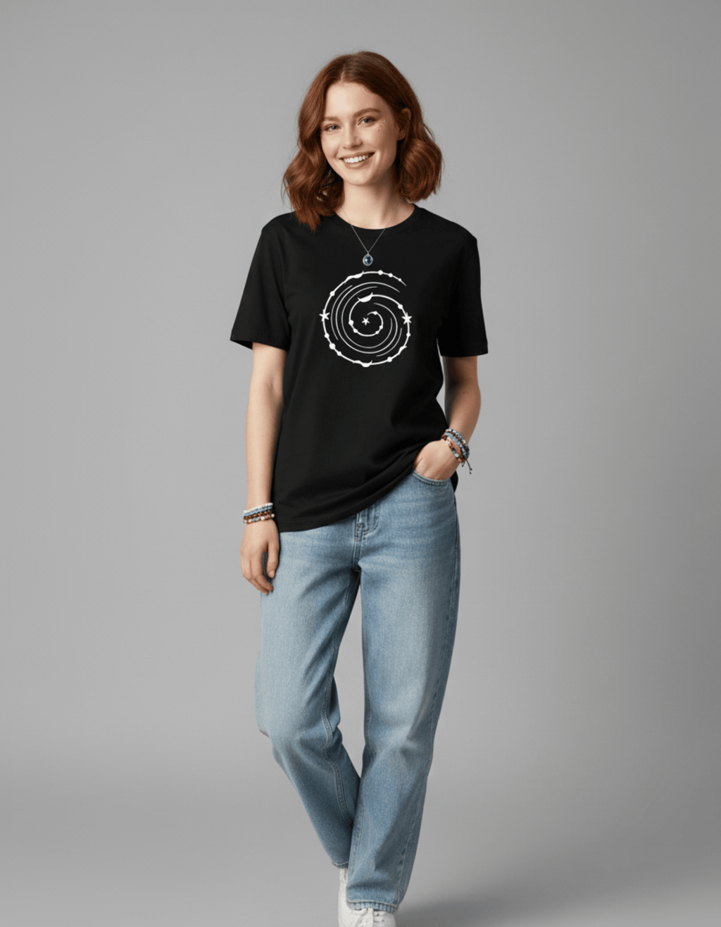 Cosmic Flow – TBT Cotton Black Tee