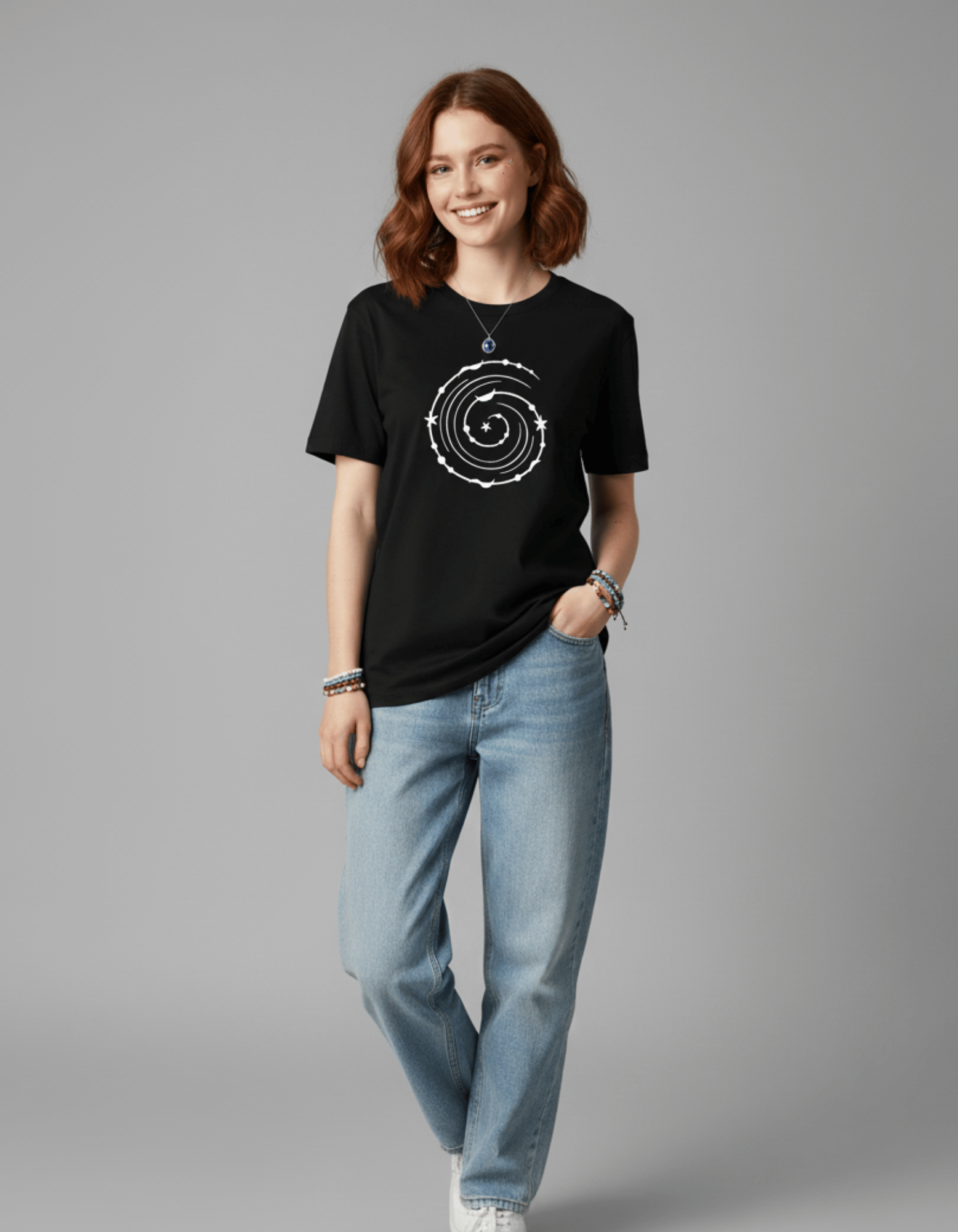 Cosmic Flow – TBT Cotton Black Tee