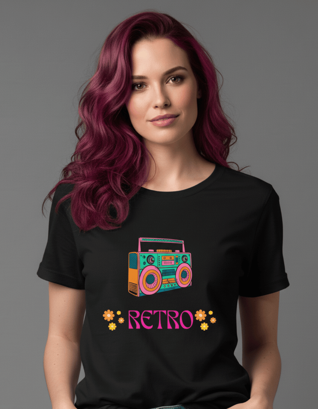 Retro Vibes – TBT Cotton Black Tee